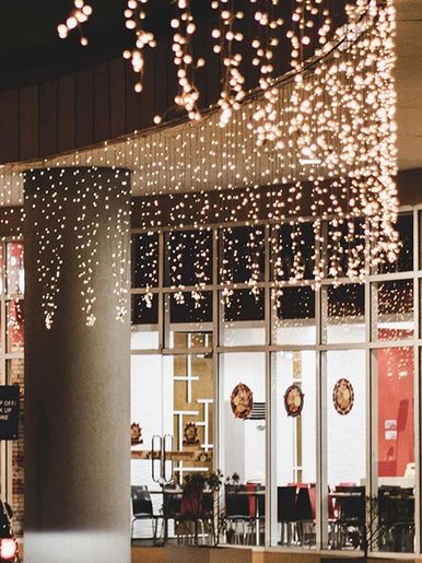 300 LED ZAVJESA - Gumena žica  - TOPLO BIJELA BOJA