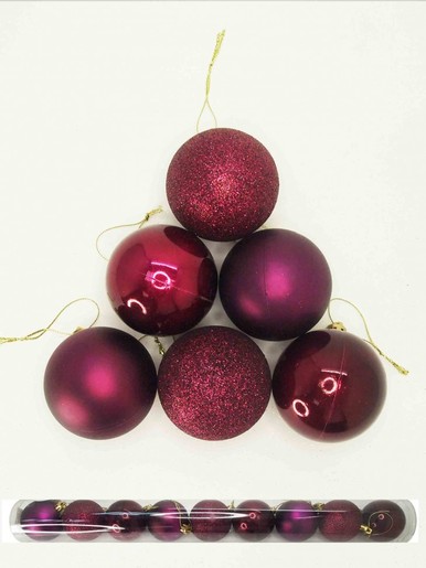 Plastična kuglica - Bordo 6 cm - 9 kom