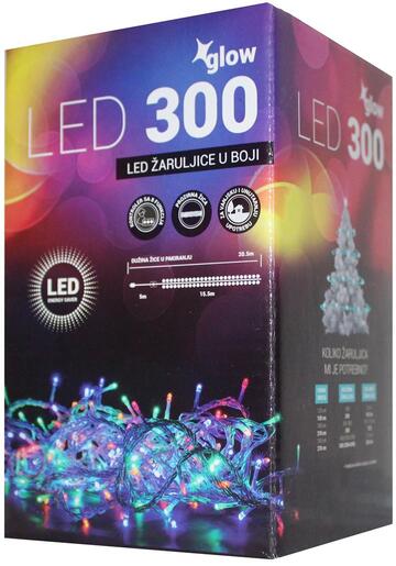 300 LED žaruljica ŠARENE - 15 metara - Prozirna žica - IP 44