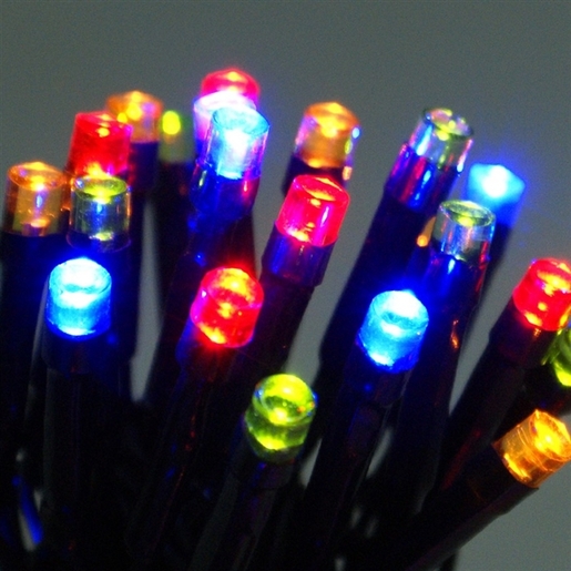 100 LED žaruljica ŠARENE - 5 metara - Zelena žica - IP 44