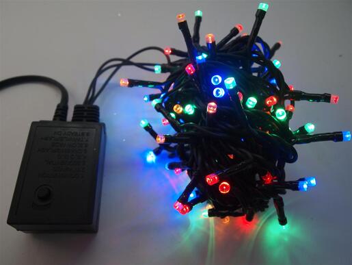 100 LED žaruljica ŠARENE - 5 metara - Zelena žica - IP 44