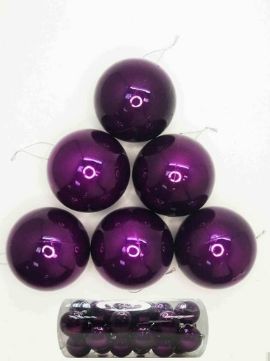 Plastična kuglica - Ljubičasta - 8 cm - 24 kom