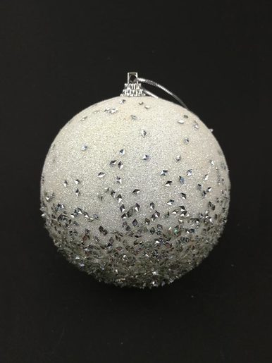 Stiropor kuglica - Bijelo-srebrna 10 cm - 2 kom