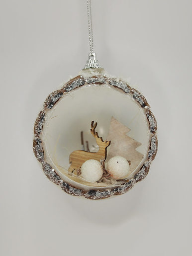 Plastična kuglica sa dekoracijom - 8 cm - 2 kom