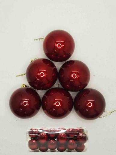 Plastična kuglica - Crvena 6 cm - 24 kom 82569, 82569