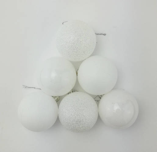 Plastična kuglica - Bijela - 4 cm - 24 kom, 90988