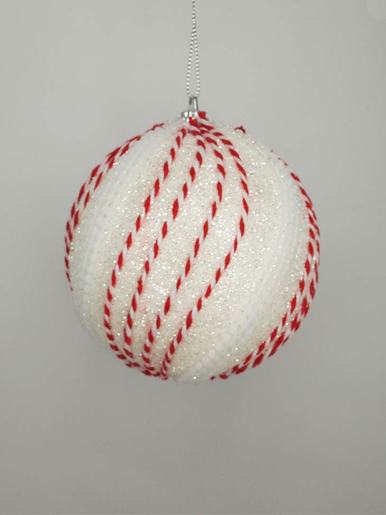 Stiropor kuglica Bijelo-crvena 10 cm - 2 kom 87213