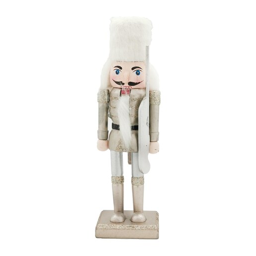 Orašar drveni 20cm s puškom zlatni