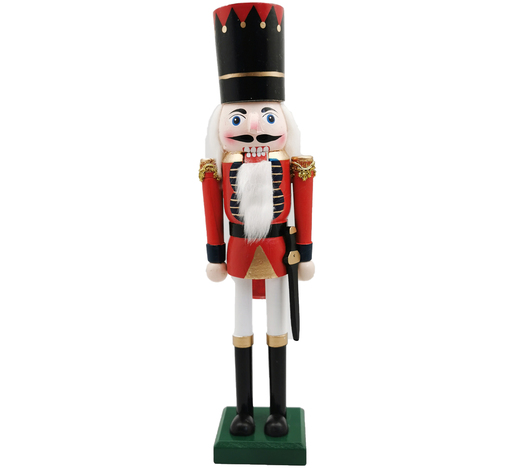 Orašar drveni 38cm s mačem crveni