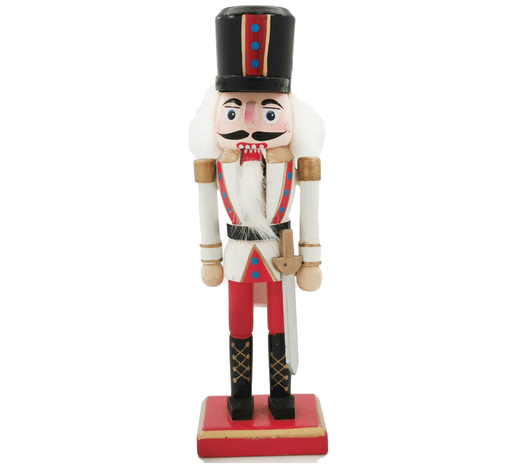 Orašar drveni 20cm s mačem bijeli