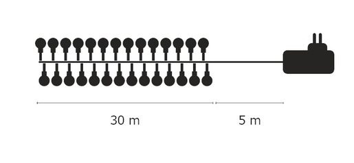 LED lampice cherry 300 LED 30m timer višebojna