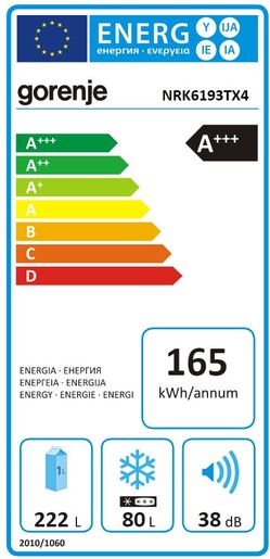 Gorenje hladnjak NRK6193TX4*R