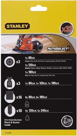 STANLEY set brusnih papira za Black & Decker KA280K, 32 kom
