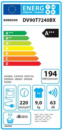 Samsung sušilica rublja DV90T7240BX/S7