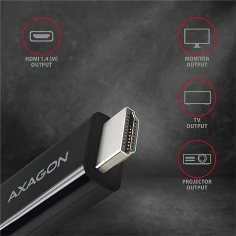 AXAGON USB-C -> DisplayPort cable 1.8m 4K/60Hz