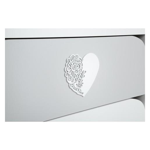 Klups komoda za previjanje Nel heart bijela/siva