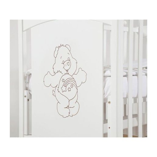 Baby Stars Dječji krevetić Ornea 120 x 60 cms ladicom i njihaljkom - bukva, bijeli