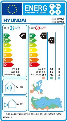 Hyundai klima Super Inverter HRH-09PMV1/HRO-09PMV1 2.6 kW