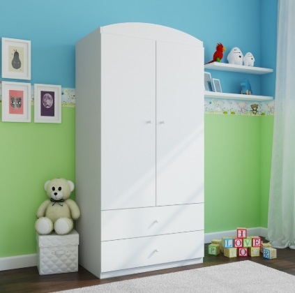 Dječji ormar - bez uzorka - bijeli