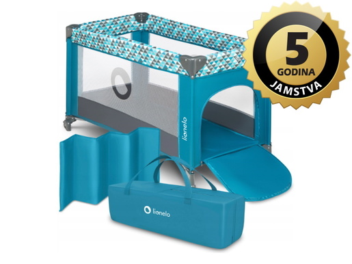 Lionelo dječji prijenosni krevetić Stefi, zelena-tirkiz