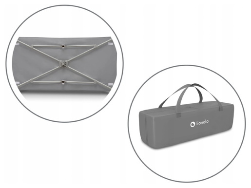 Lionelo dječji prijenosni krevetić Stefi, siva, 5g JAMSTVA