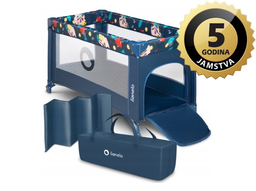Lionelo dječji prijenosni krevetić Stefi, plava
