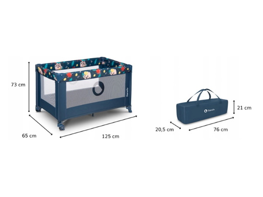 Lionelo dječji prijenosni krevetić Stefi, plava