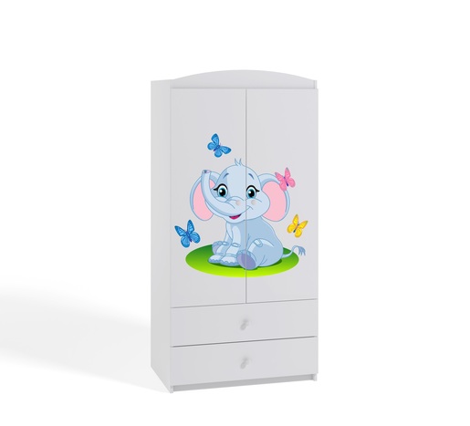 Dječji ormar - slon - bijeli