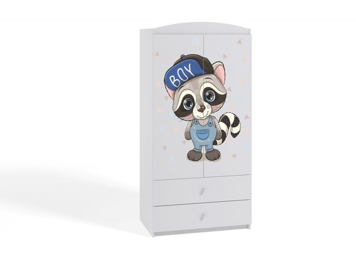 Dječji ormar - rakun - bijeli