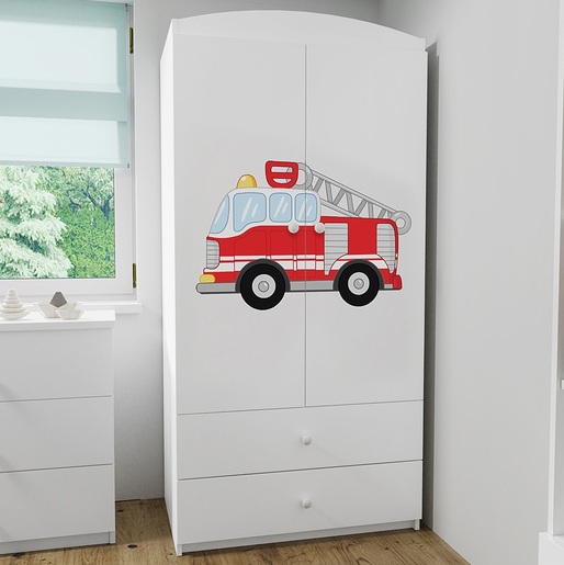 Dječji ormar - vatrogasci - bijeli