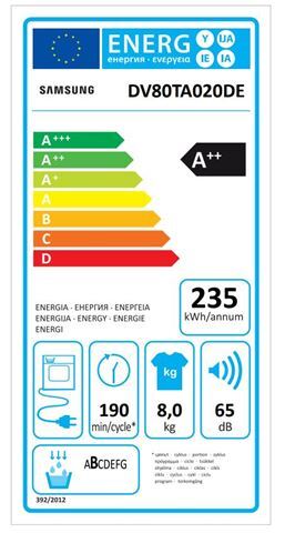 SAMSUNG sušilica rublja DV80TA020DE/LE