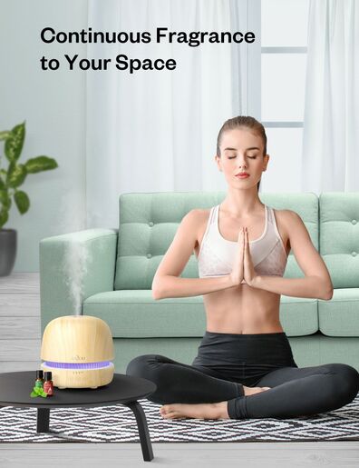 Anjou ultrazvučni ovlaživač/aroma difuzor svijetlo smeđe boje, kapacitet 300 ml AJ-PCN082 + 8 ulja