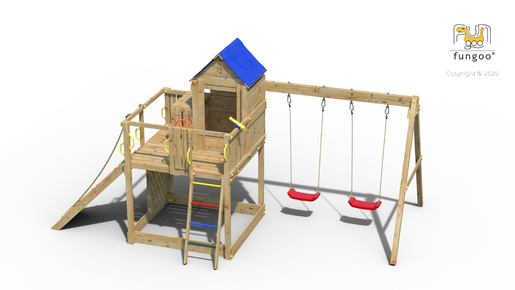 Fungoo drveno dječje igralište TREEHOUSE 3 set