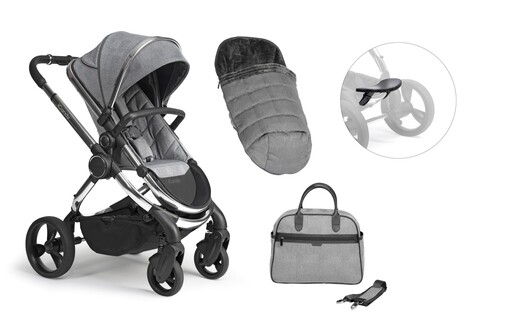 iCandy Peach kolica, Chrome Light Grey Check kromirano podvozje + GRATIS iCandy Peach 2018 Duo Pod zimska vreća i obloga sjedišta