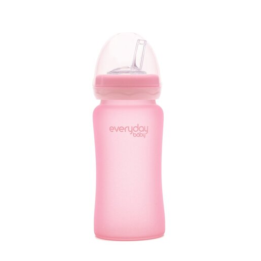 Everyday baby staklena boca sa slamkom, 240ml Healthy+, Roza