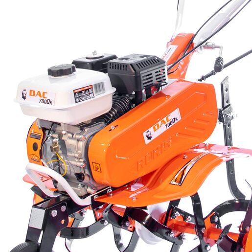 RURIS motorna kopačica DAC 7000K, 7 KS, 212 cm3, 80 kg, 3 brzine, gumeni kotači + plug razgrtač