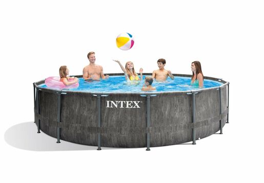 INTEX "Greywood Prism" premium montažni bazen 457 x 122 cm sa filter pumpom + podloga + pokrivalo za bazen + ljestve