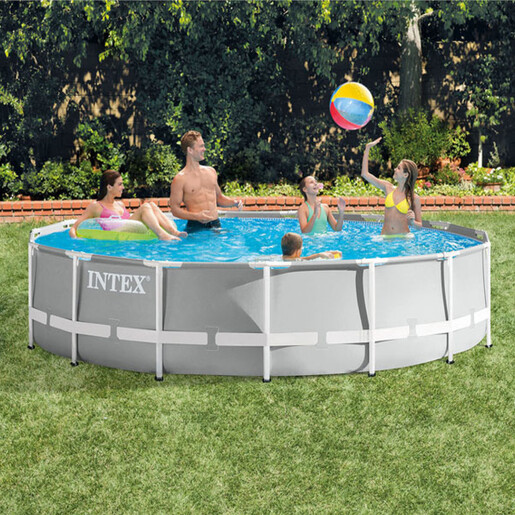 INTEX premium montažni bazen 457 x 107 cm sa filter pumpom + podloga + pokrivalo za bazen + ljestve