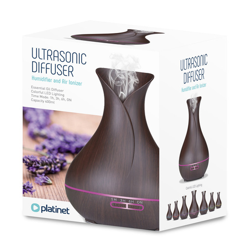 Platinet aroma difuzor i ionizator zraka, tamno smeđi, 400 ml