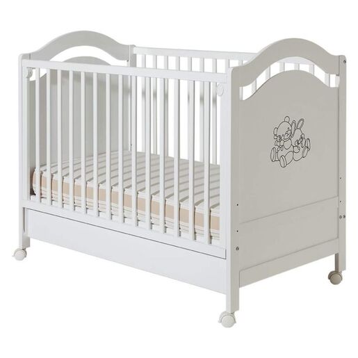 Bambino dječji krevetić Vendy bijeli, s ladicom