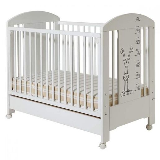 Bambino dječji krevetić Lolek bijeli, s ladicom