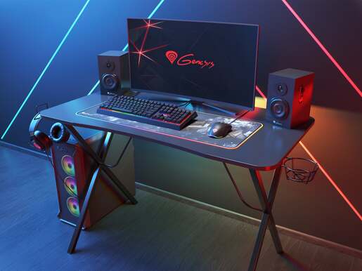 Genesis Holm 200 RGB, gaming stol, crni/karbon