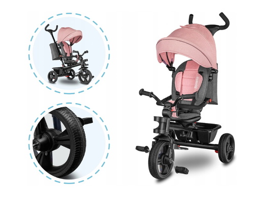 Lionelo tricikl Haari, 2 u 1, rozi