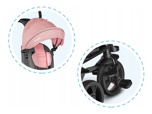 Lionelo tricikl Haari, 2 u 1, rozi