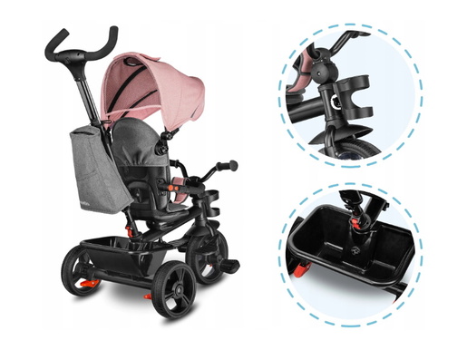 Lionelo tricikl Haari, 2 u 1, rozi