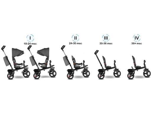 Lionelo tricikl Haari, 2 u 1, sivi