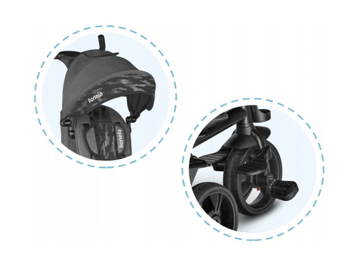 Lionelo tricikl Haari, 2 u 1, sivi