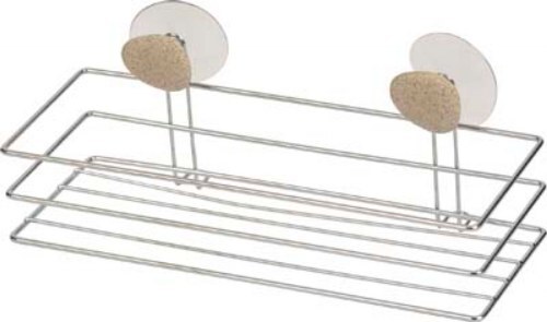 TENDANCE polica 2 vakuuma krom, dekoracija oblutak