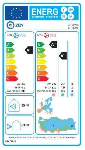 Qzen klima uređaj Start Inverter Plus 3.5 kW-ZE-12WSE1/ZE-12OSE1+WIFI
