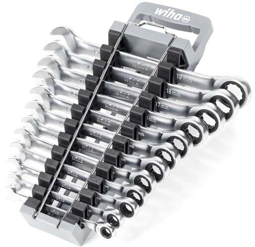 WIHA Set viličasto-okastih ključeva s račnom 13/1 8 - 19 mm